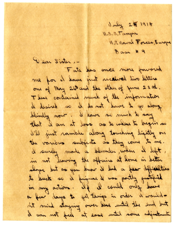 Letter from Algy Knox Bevins to Merie Rieck - July 24, 1918