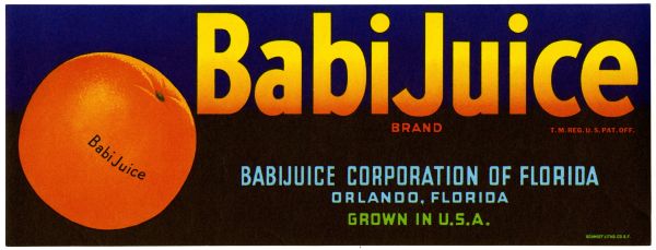 BabiJuice Brand Orange Label