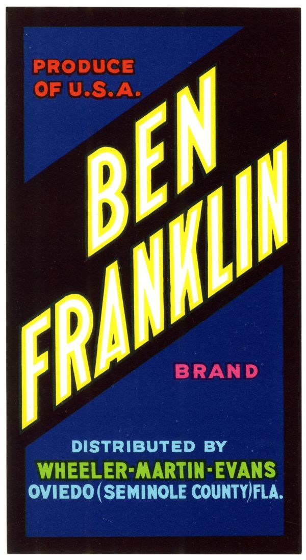 Ben Franklin Brand Produce Label