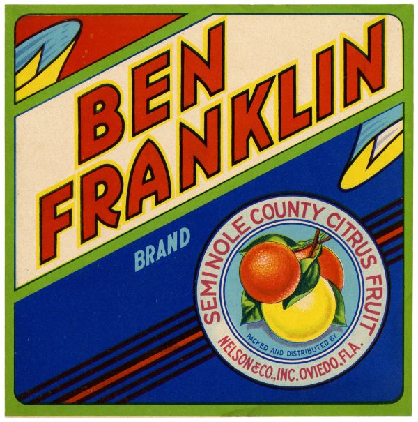 Ben Franklin Brand Citrus Label