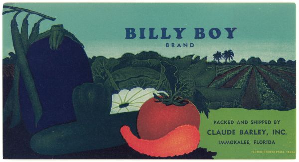 Billy Boy Brand Vegetable Label