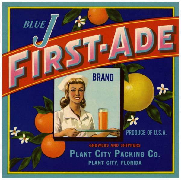 Blue J First-Ade Brand Citrus Label