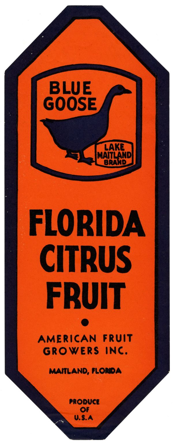 Blue Goose Florida Citrus Fruit Label