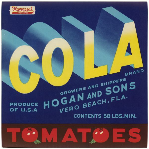 Cola Brand Tomatoes Label