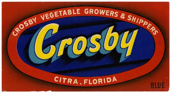 Vegetable Label for Crosby - Blue