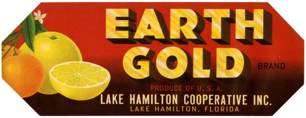 Earth Gold Brand Citrus Label