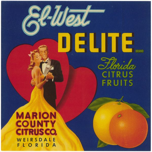 El-West Delite Brand Florida Citrus Fruit Label