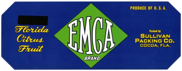 EMCA Brand Florida Citrus Fruit Label