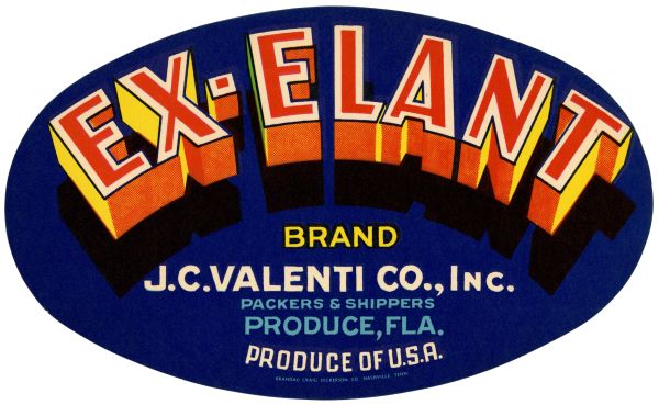 Ex-Elant Brand Produce Label