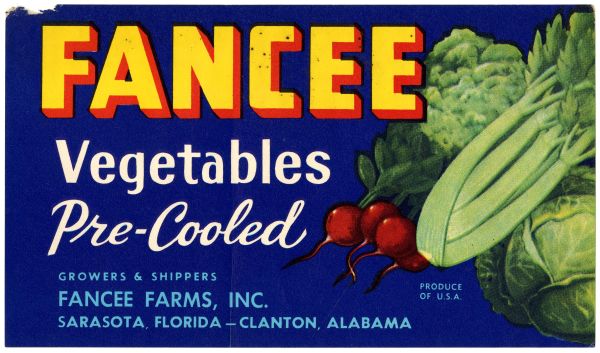 Fancee Vegetables Label