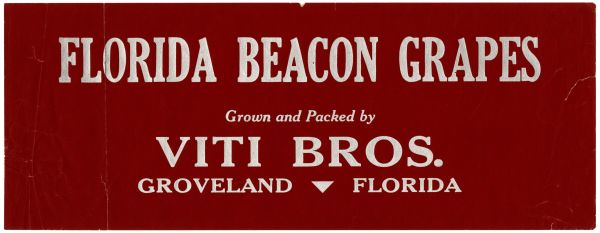 Florida Beacon Grapes Label