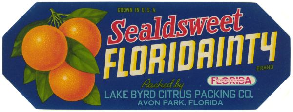 Floridainty Brand Citrus Label