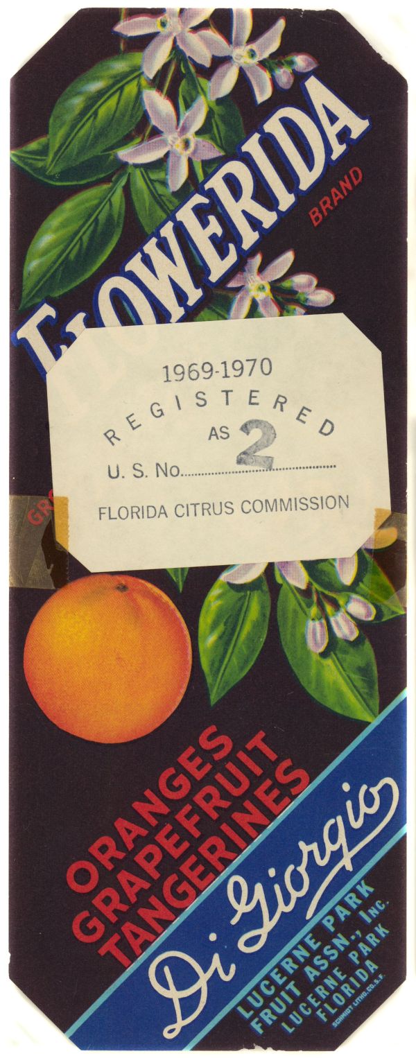Flowerida Brand Citrus Label