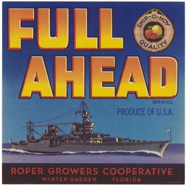 Full Ahead Brand Produce Label