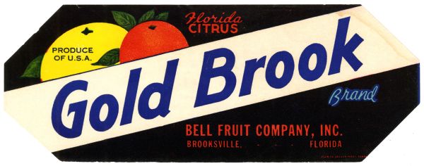 Gold Brook Brand Citrus Label