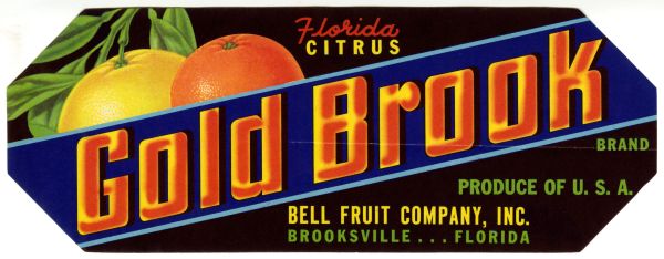 Gold Brook Brand Citrus Label