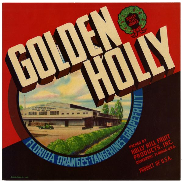 Golden Holly Citrus Label