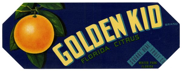 Golden Kid Brand Florida Citrus Label