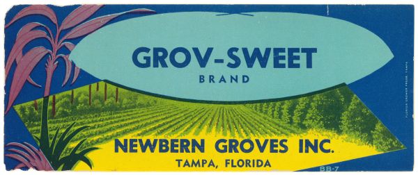 Grov-Sweet Brand Produce Label