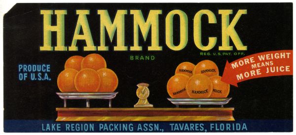 Hammock Brand Citrus Label