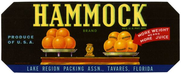 Hammock Brand Citrus Label