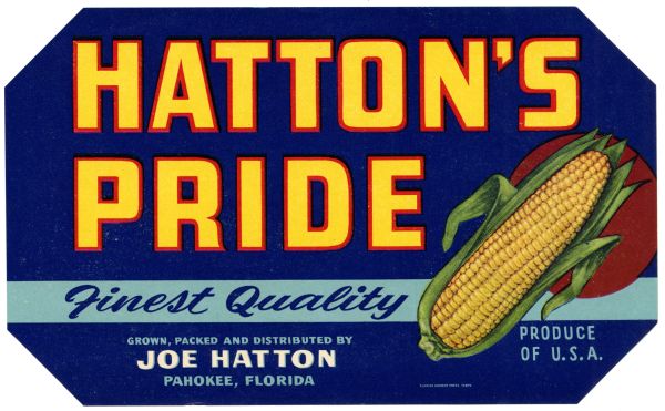 Hatton's Pride Corn Label