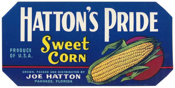 Hatton's Pride Sweet Corn Label