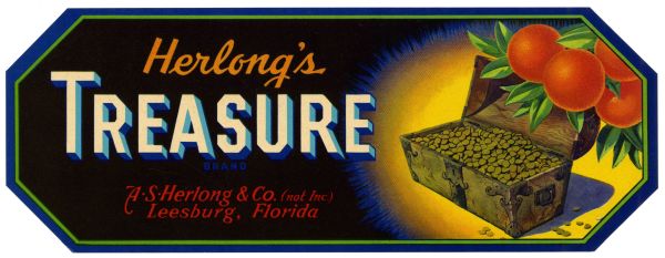 Herlong's Treasure Brand Citrus Label