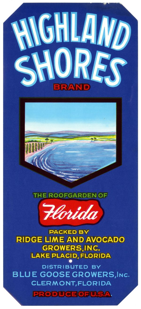 Highland Shores Brand Produce Label