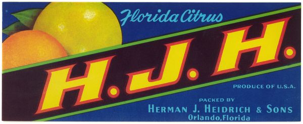 H.J.H. Citrus Label