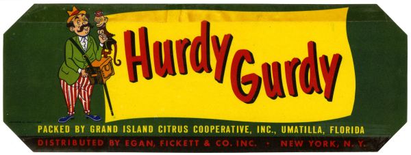 Hurdy Gurdy Citrus Label