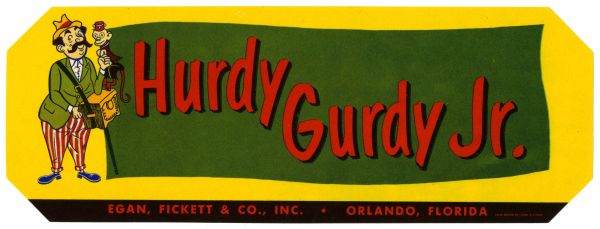 Hurdy Gurdy Jr. Produce Label