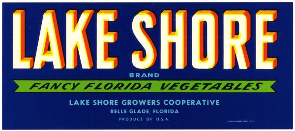 Lake Shore Brand Vegetable Label