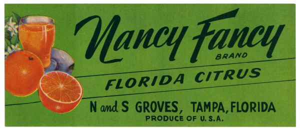 Nancy Fancy Brand Florida Citrus Label