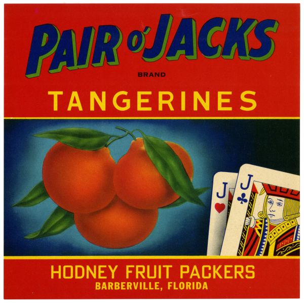 Pair O'Jacks Brand Tangerines Label