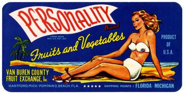 Personality Brand Fruits and Vegetables Label