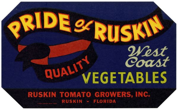 Pride of Ruskin Vegetable Label
