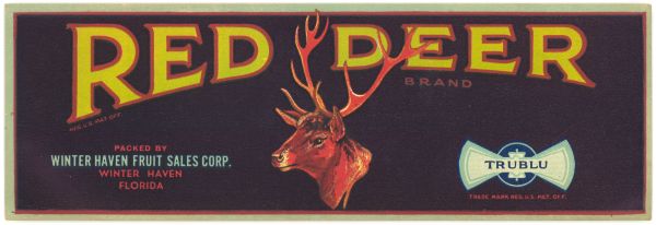 Red Deer Brand Fruit Label