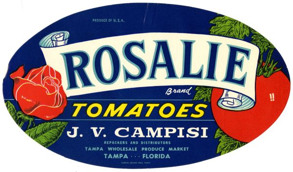 Rosalie Brand Tomatoes Label