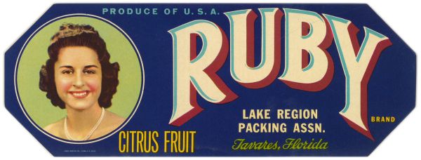 Ruby Brand Citrus Fruit Label