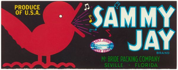 Sammy Jay Brand Citrus Label