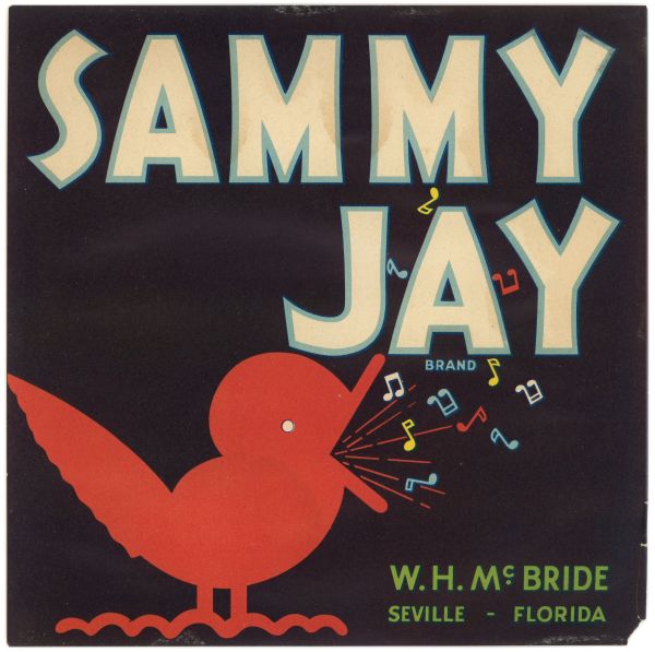 Sammy Jay Brand Citrus Label