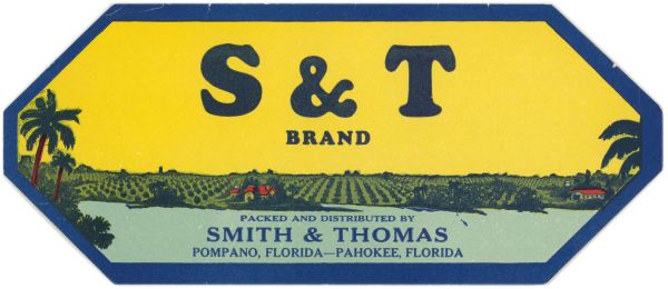 S and T Brand Produce Label