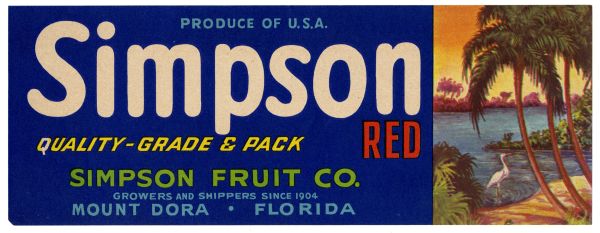 Fruit Label for Simpson - Red