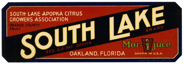 South Lake Brand Fruit Label