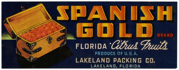 Spanish Gold Brand Florida Citrus Fruit Label
