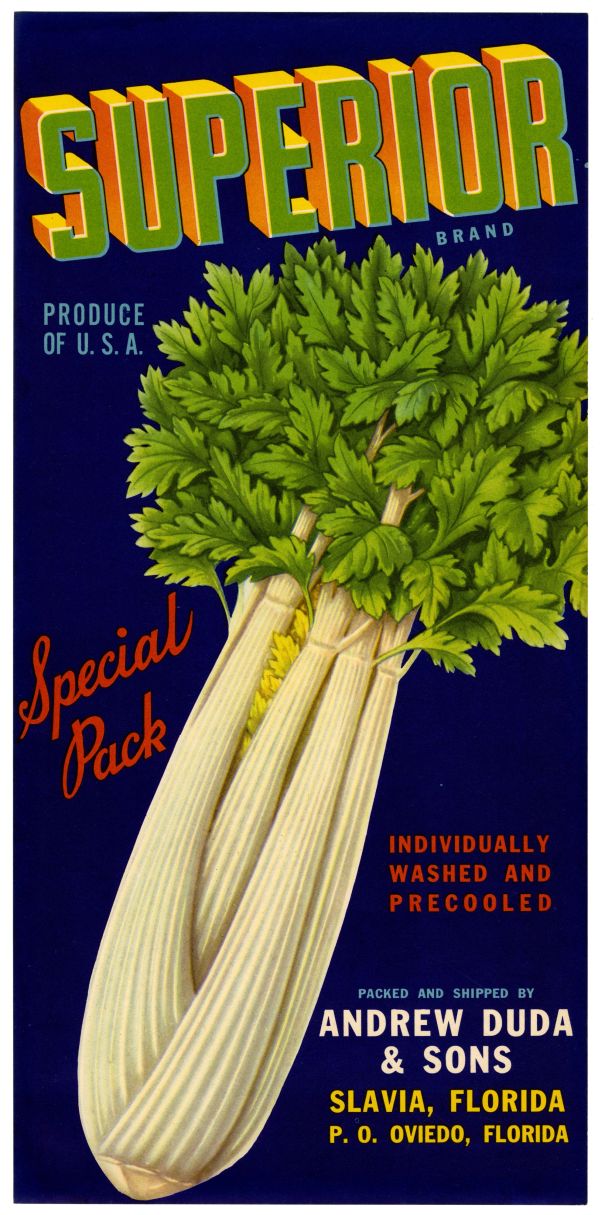 Superior Brand Celery Label