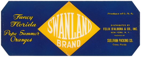 Swanland Brand Orange Label