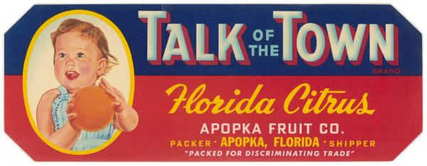 Talk of the Town Brand Florida Citrus Label