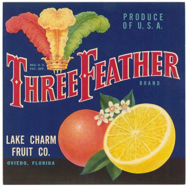 Three Feather Brand Citrus Label
